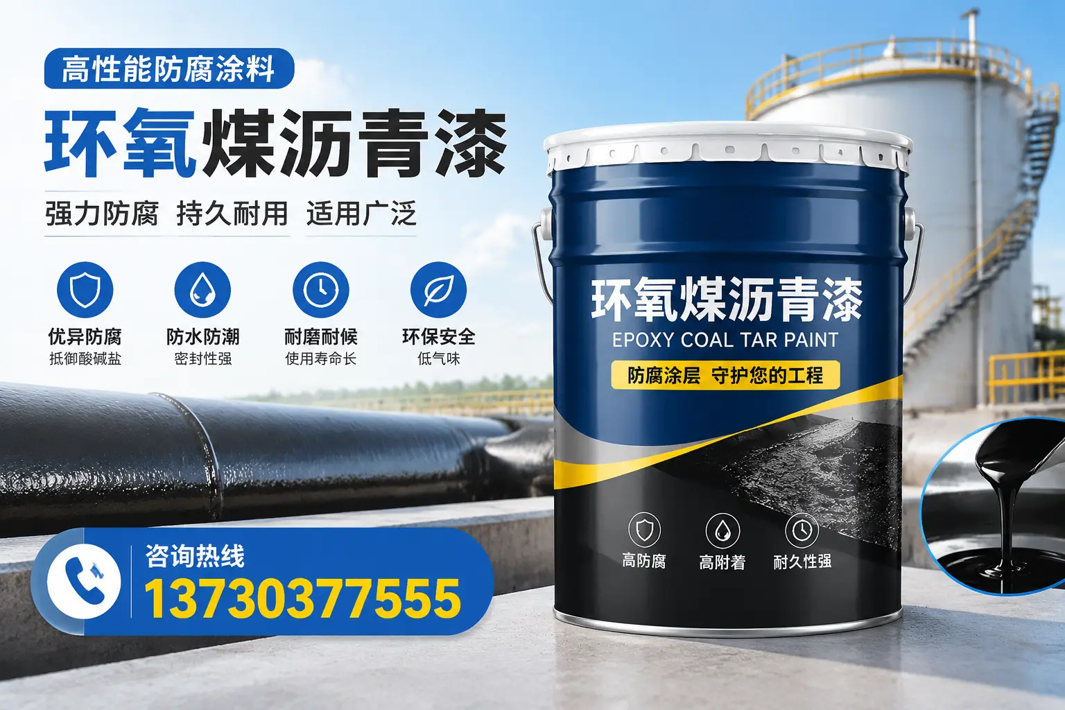 环氧煤沥青漆的耐久性分析，适合安康的使用场景